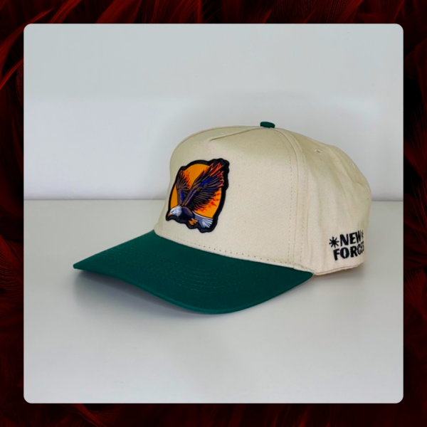 gorra-gabardina-5-gajos-verde-ingles-natural-new-forces-2 Gorra gabardina 5 gajos, color verde ingles y natural, New Forces