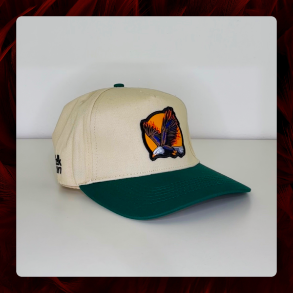 gorra-gabardina-5-gajos-verde-ingles-natural-new-forces-3 Gorra gabardina 5 gajos, color verde ingles y natural, New Forces